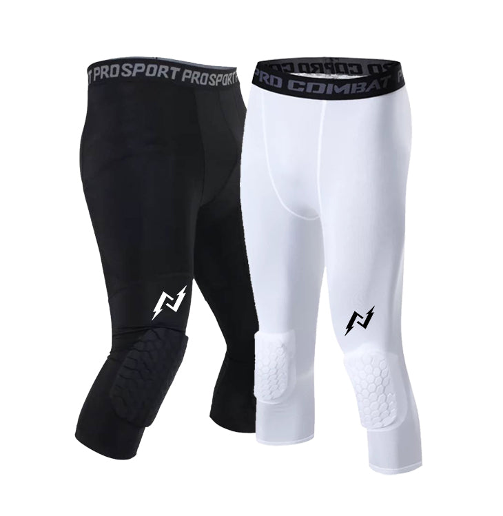 Compression 3 Quarter Padded Knee Tights