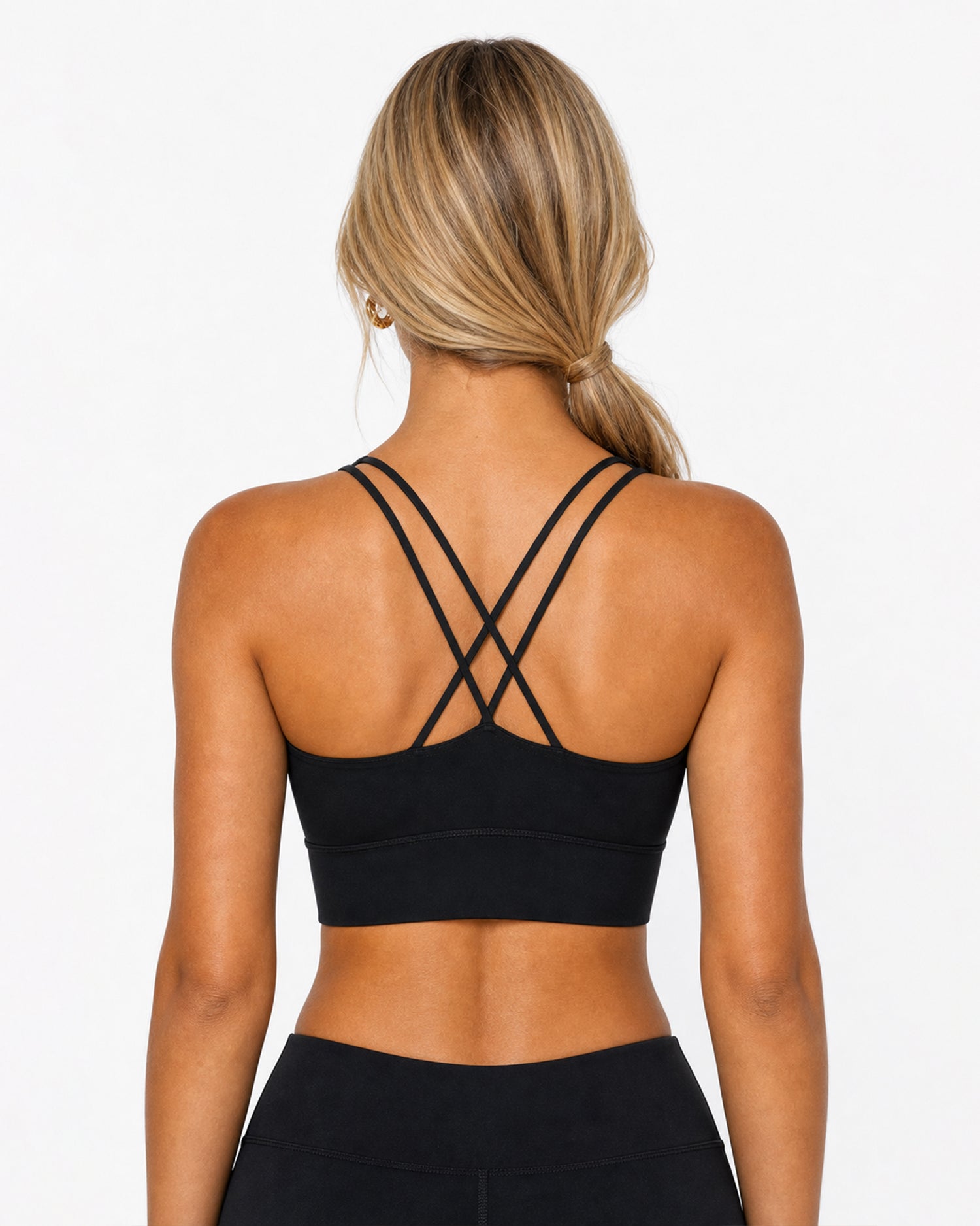 X Strap Black Sports bra