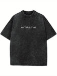 Stonewashed Oversized Minimal Tee (Black)