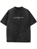 Stonewashed Oversized Minimal Tee (Black)