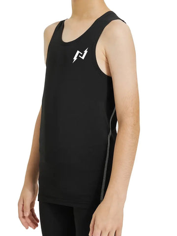 Kids Youth Compression Sleeveless Tank (Black)