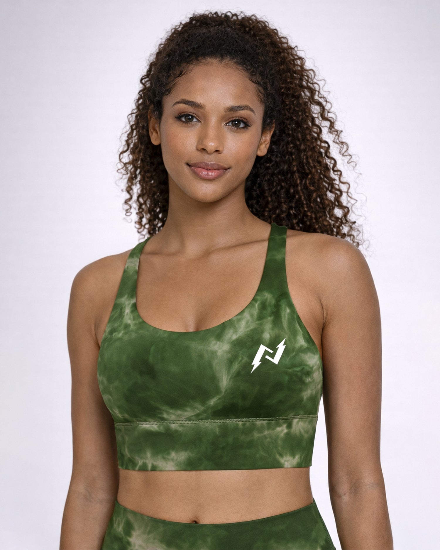 Tie Dye Green Sports bra