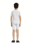 Kids Youth Boys Compression Dry-Fit Shirt (White)