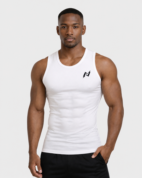 Compression Sleeveless Tank - White | Nitretix