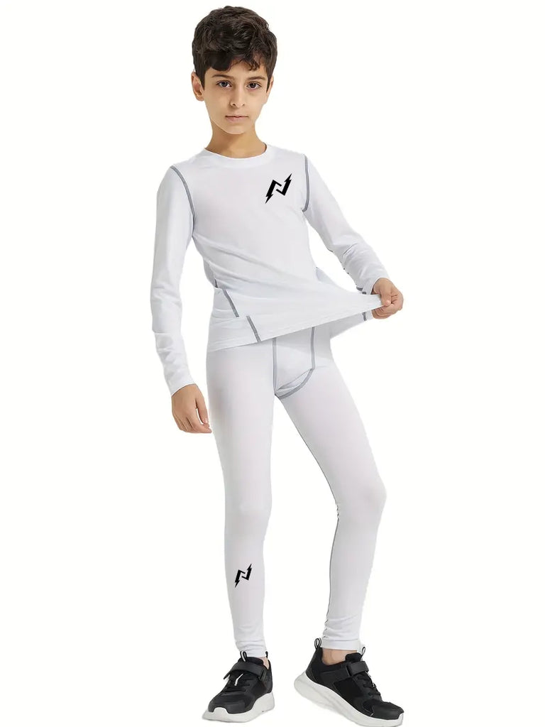 Kids Youth Compression Pants White Nitretix