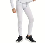 Kids Youth Compression Pants (White)