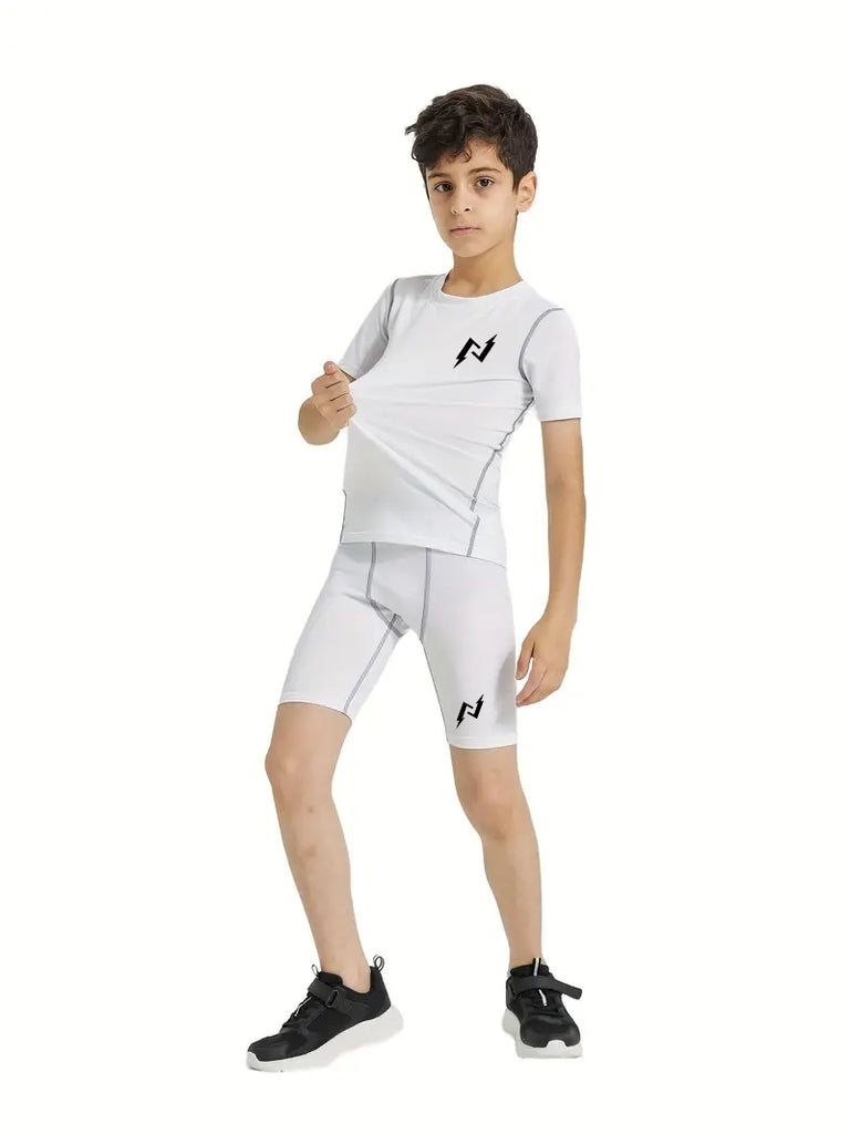 Kids Youth Compression Shorts White Nitretix