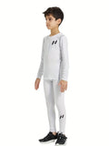 Kids Youth Long Sleeve Compression Dry-Fit Shirt (White)