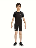 Kids Youth Boys Compression Dry-Fit Shirt (Black)