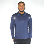 3 quarter Navy Blue Track Top Reflective