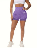 Yoga High Waisted Shorts (Purple)