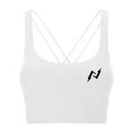 X Strap White Sports Bra