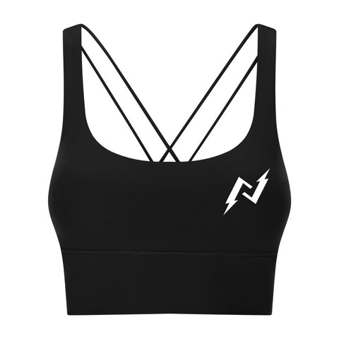 X Strap Black Sports bra