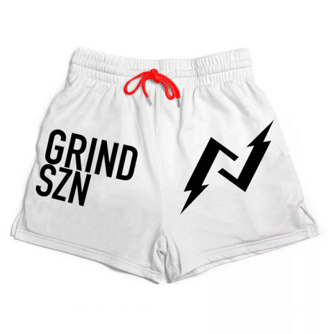 "Grind SZN" Shorts White