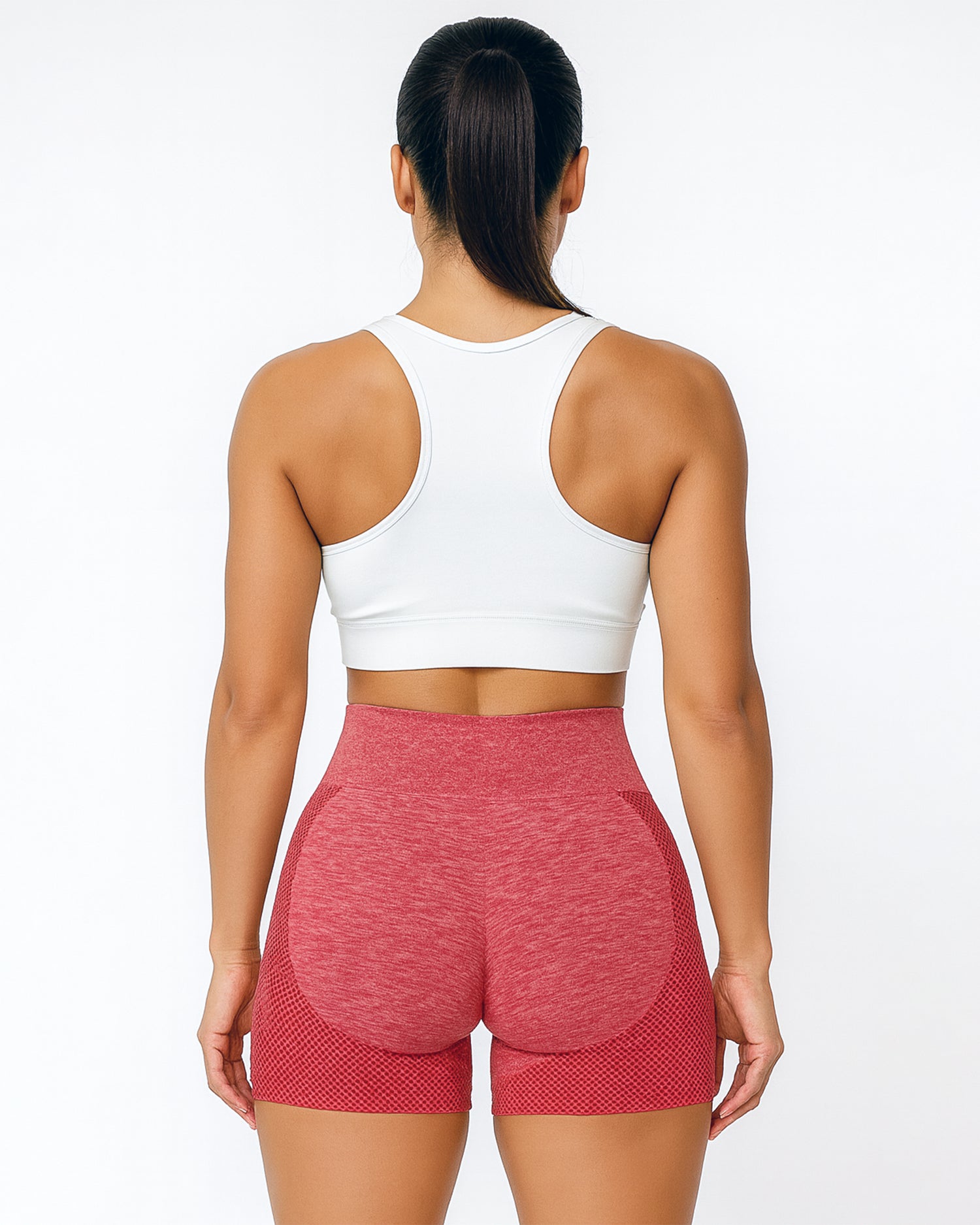 Yoga High Waisted Shorts (Tongue Red)