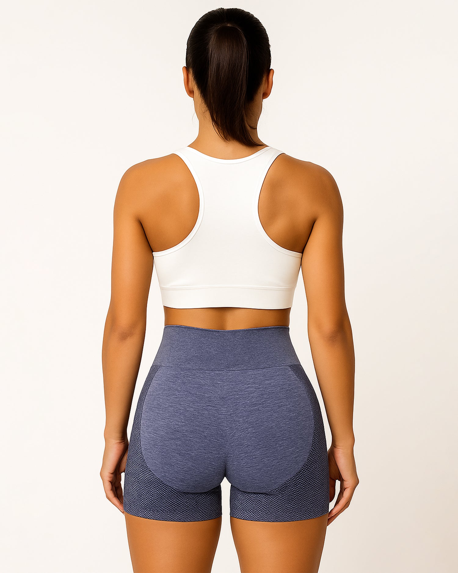 Yoga High Waisted Shorts (Winter Blue)