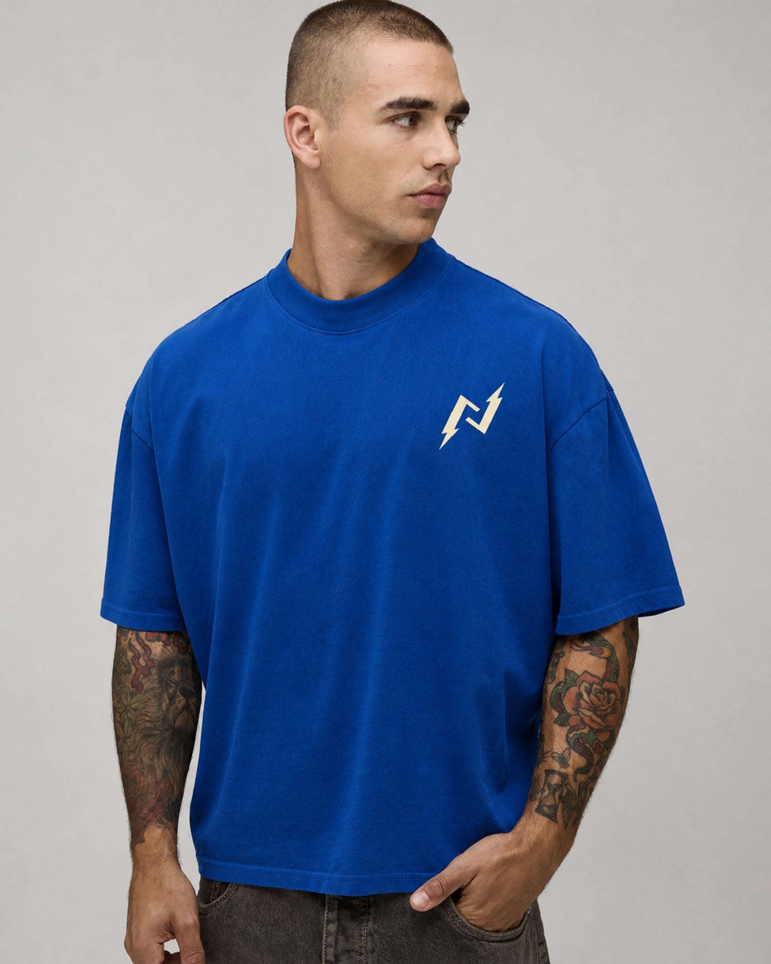 "Trouble" Oversize Tee (Blue)