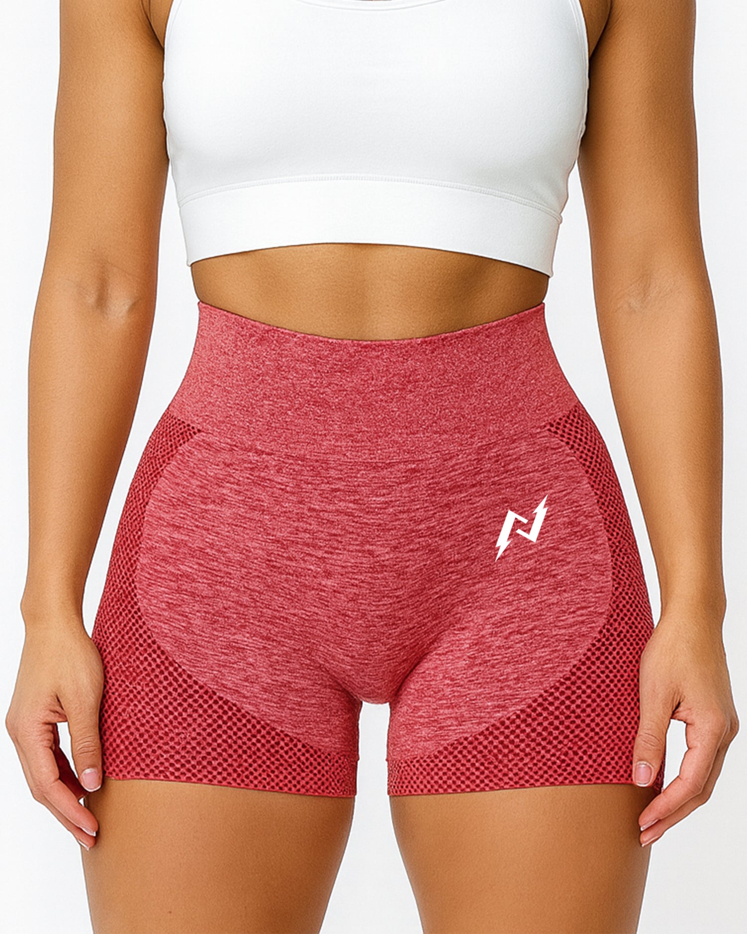 Yoga High Waisted Shorts (Tongue Red)