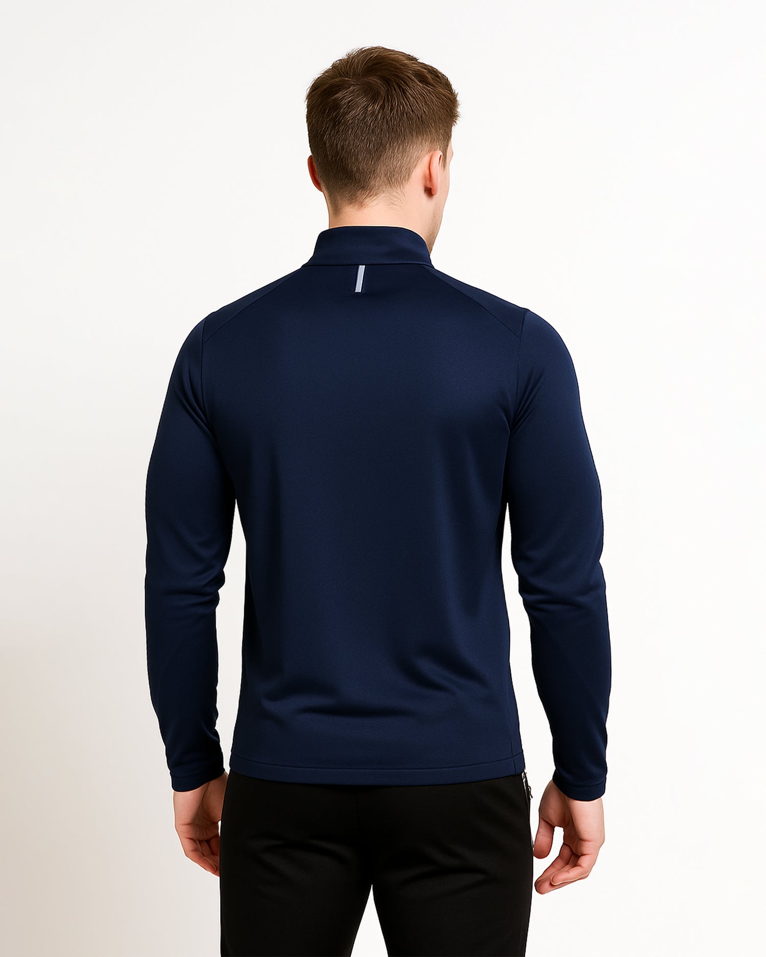 Quarter Zip Navy Blue Track Top Reflective