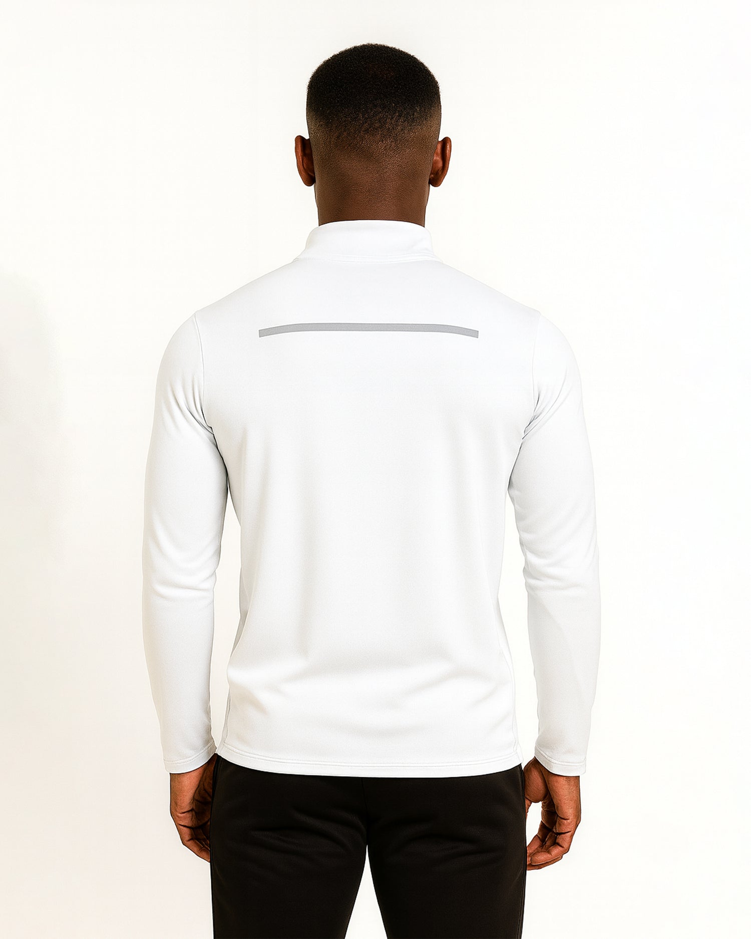 Quarter Zip White Track Top Reflective