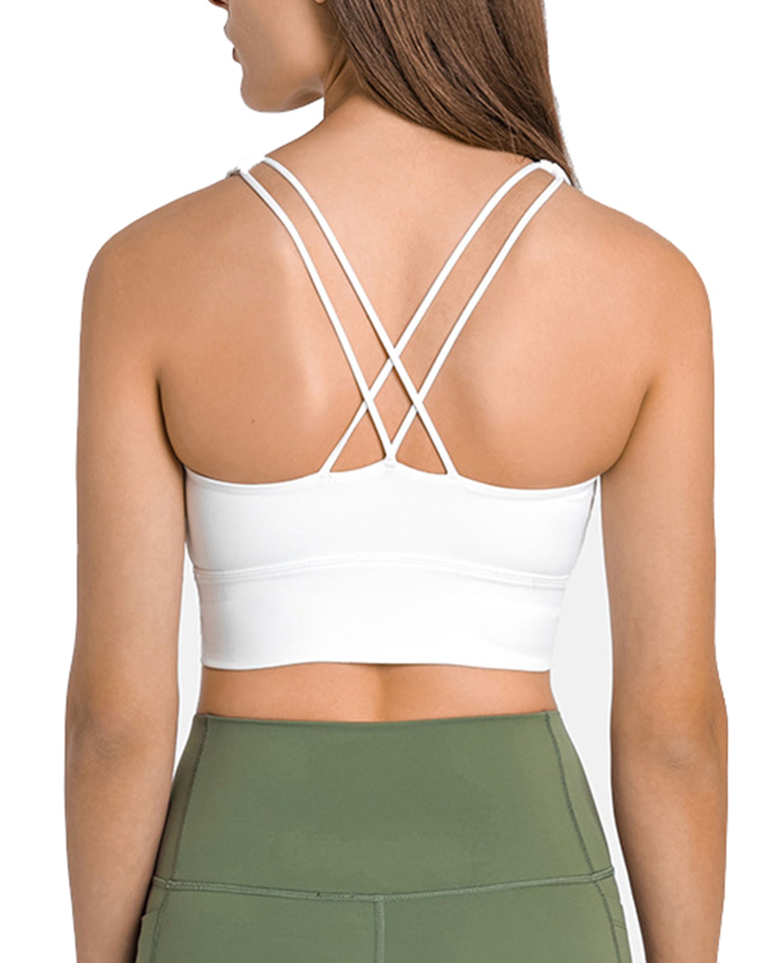 X Strap White Sports Bra