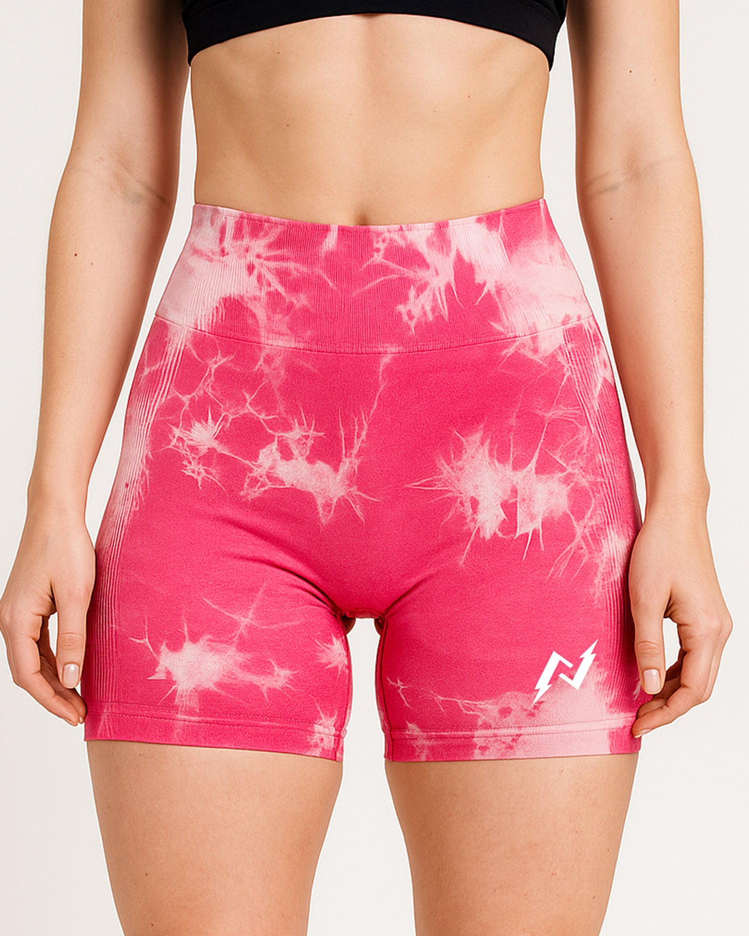 Marble Seemless Yoga Shorts (Pink)