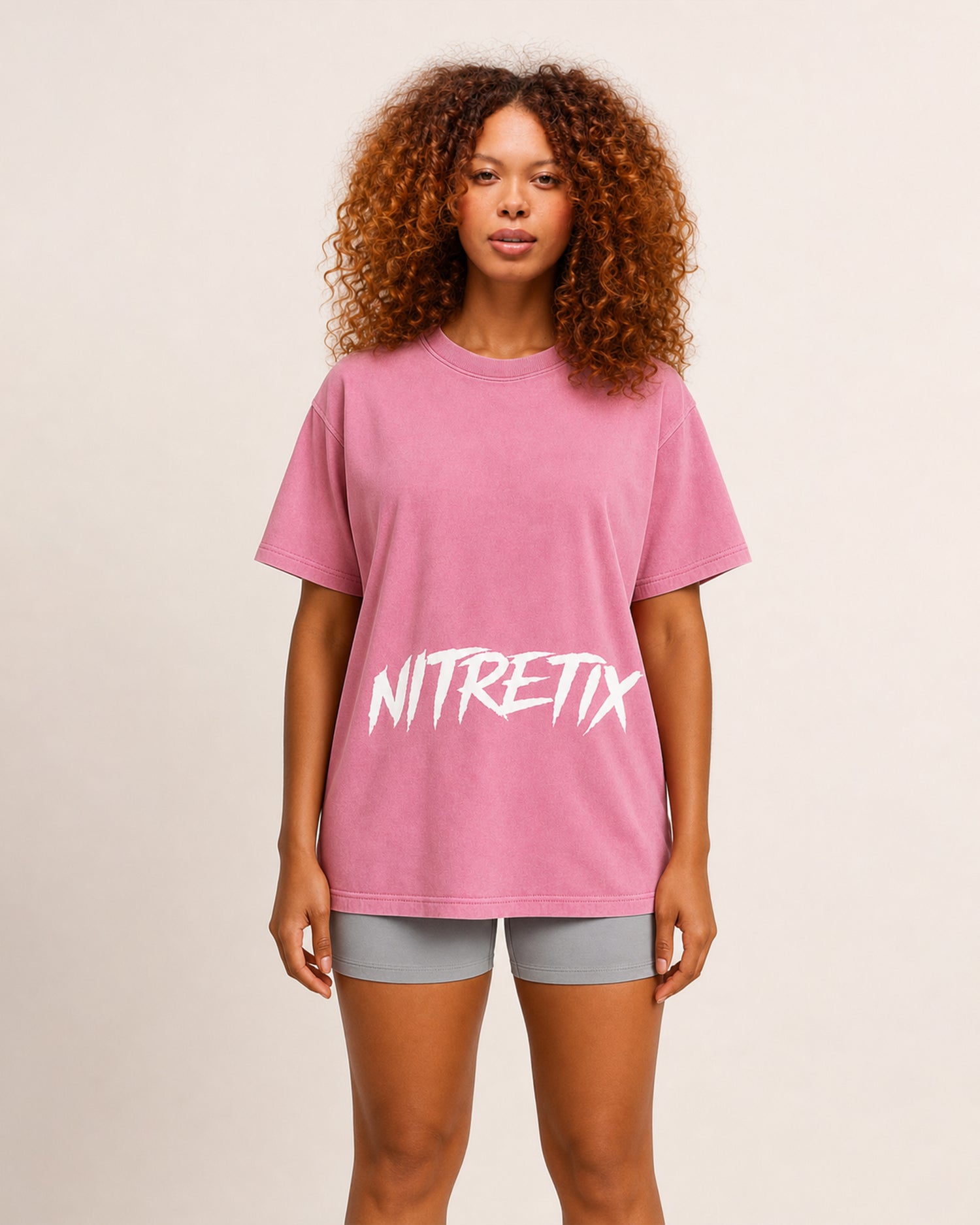 Stonewash Oversized Tee (Pink)