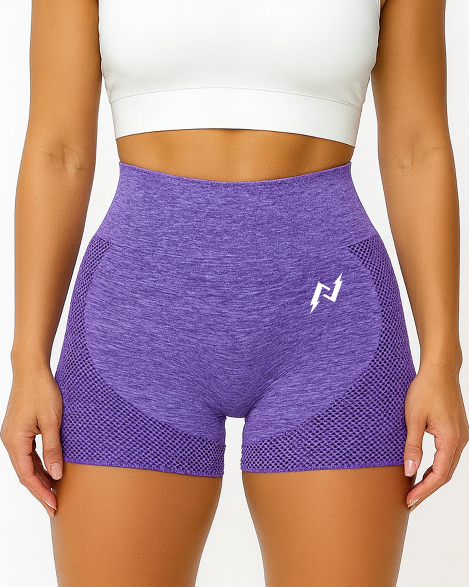 Yoga High Waisted Shorts (Purple)