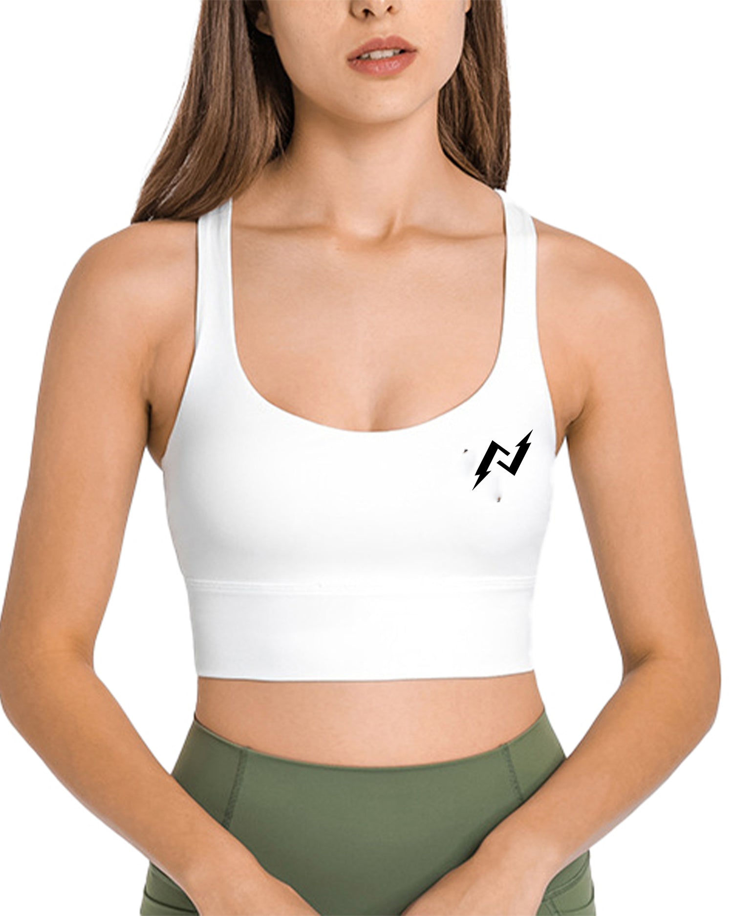 X Strap White Sports Bra