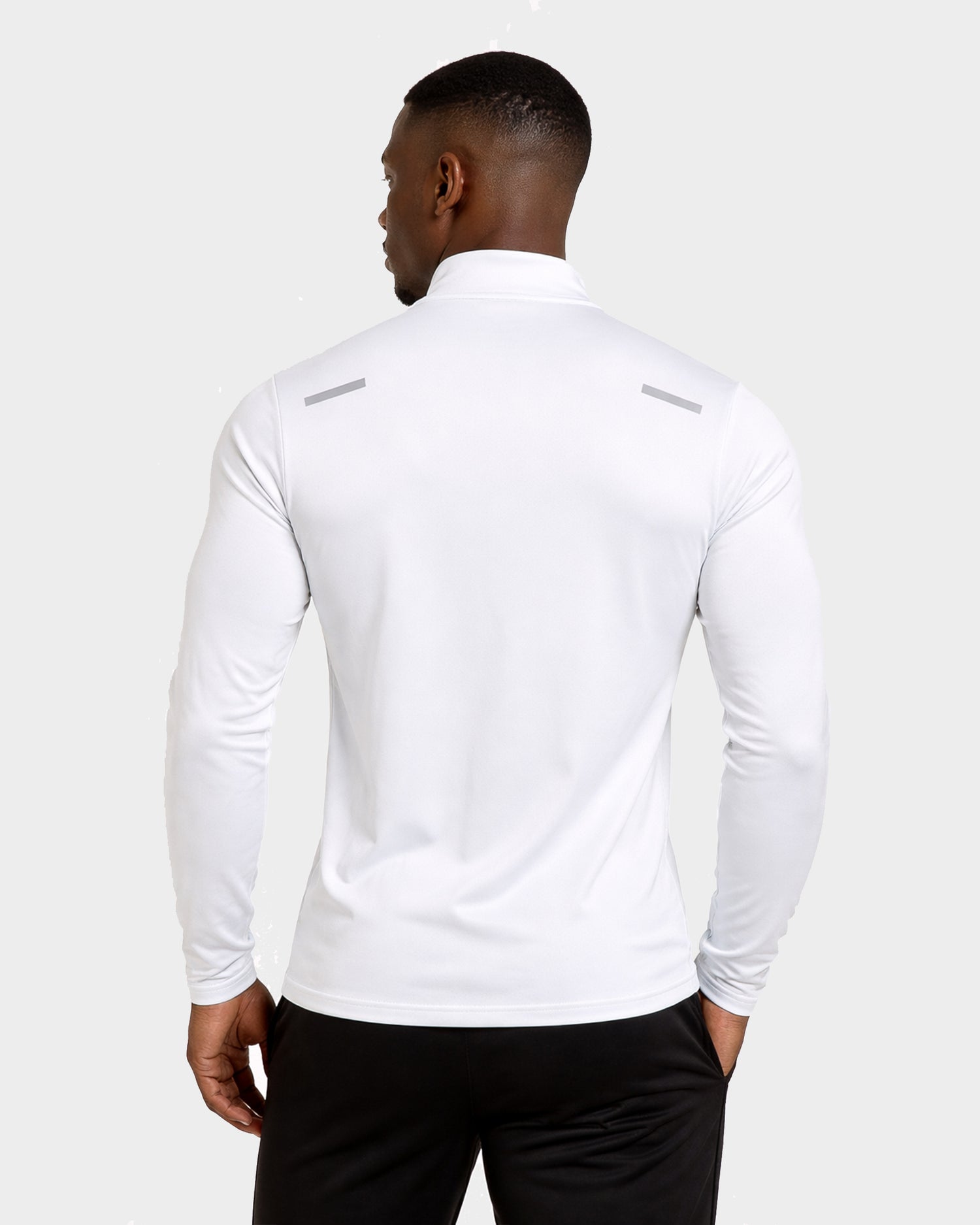 Quarter Zip White Track Top Reflective