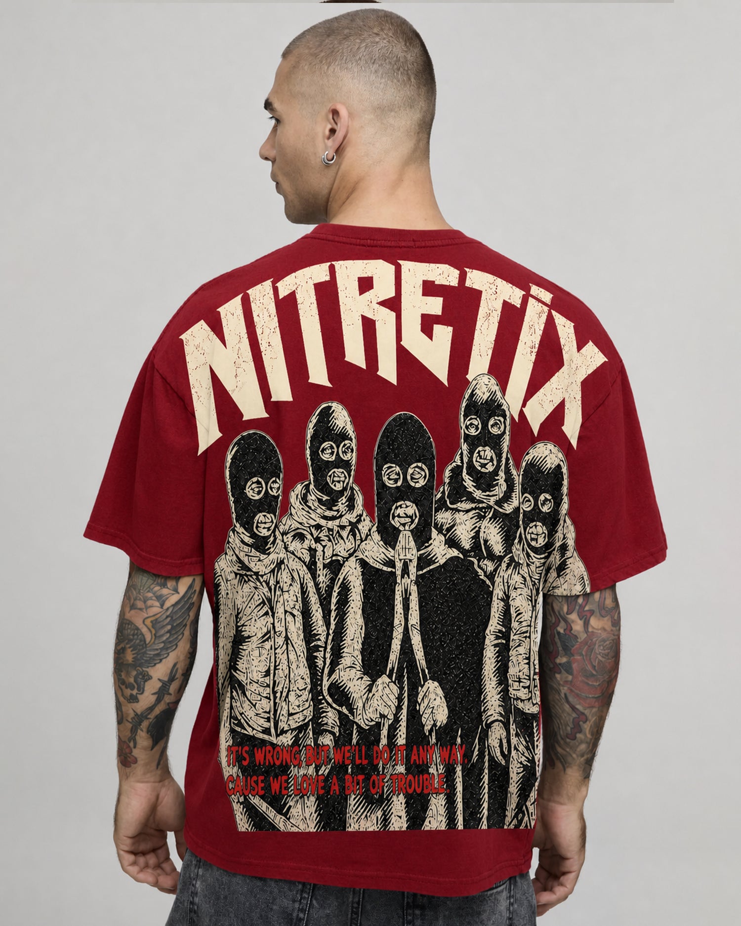 "Trouble" Oversize Tee (Red)