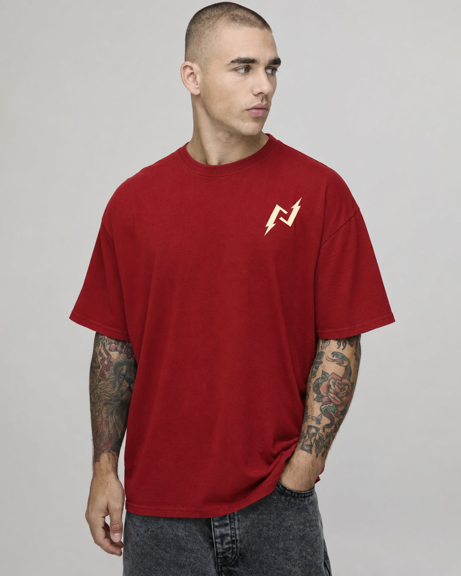 "Trouble" Oversize Tee (Red)