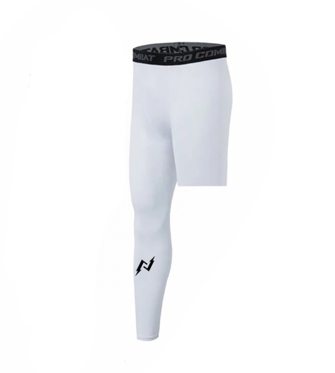 Compression 1 Leg Sleeve Tights (White)